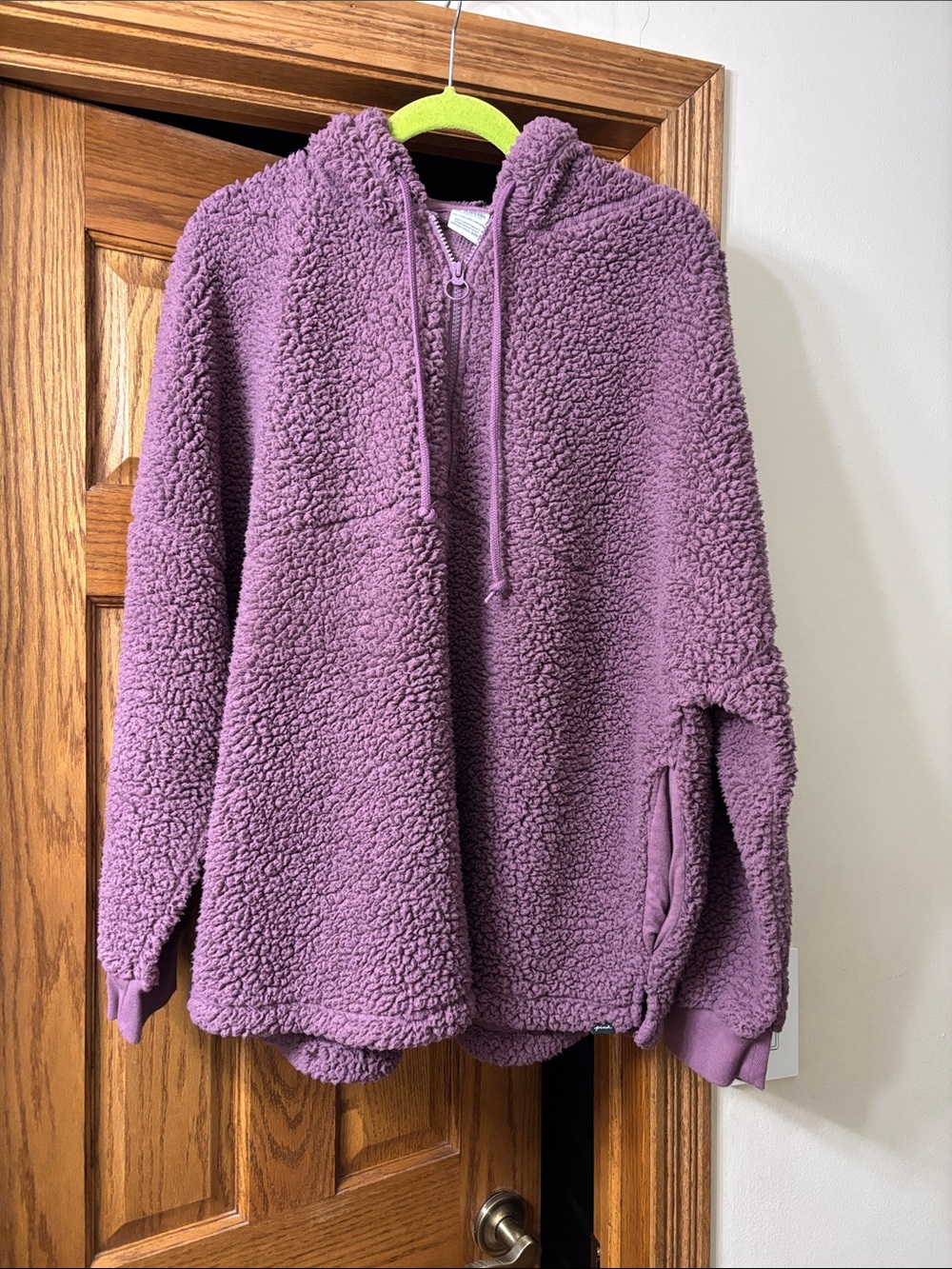PINK Victoria's Secret Purple Sherpa Half-Zip Hoodie